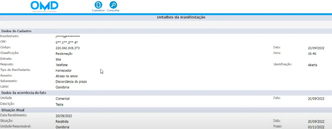 Sistema OMD garante proteção às manifestações da Ouvidoria