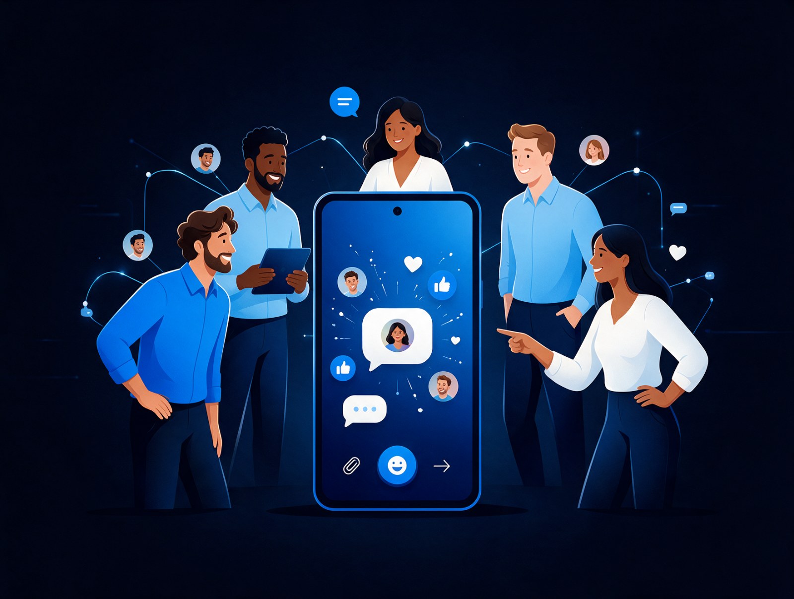 Ilustração da comunidade Ouvidores Mobilizados para o Diálogo